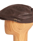 Bookie Brown Leather Cap for Men by American Hat Makers
