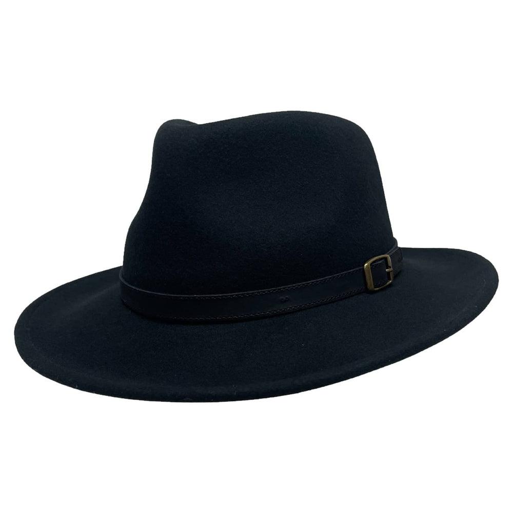 Boondocks Black Felt Fedora Hat by American Hat Makers