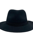 A side view of Boondocks Black Felt Fedora Hat