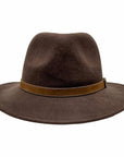 A side view of Boondocks Brown Felt Fedora Hat 