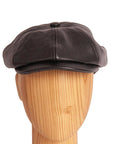 Bourbon St  Black Leather Cap by American Hat Makers