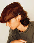 Bourbon St  Brown Leather Cap by American Hat Makers