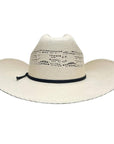 An back view of a Bozeman Straw Cowboy Hat 