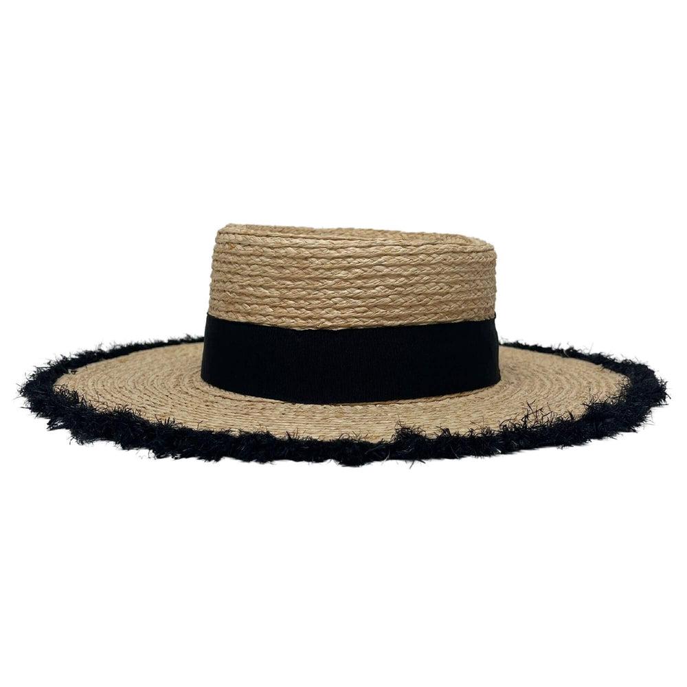 A back view of Brookside Natural Straw Sun Hat 