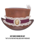 Burlesque Fabric Burgundy Hat Band by American Hat Makers