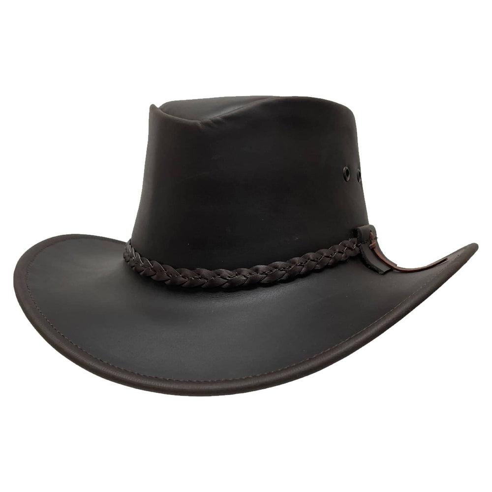 Leather Brown Bushman Outback Hat by American Hat Makers