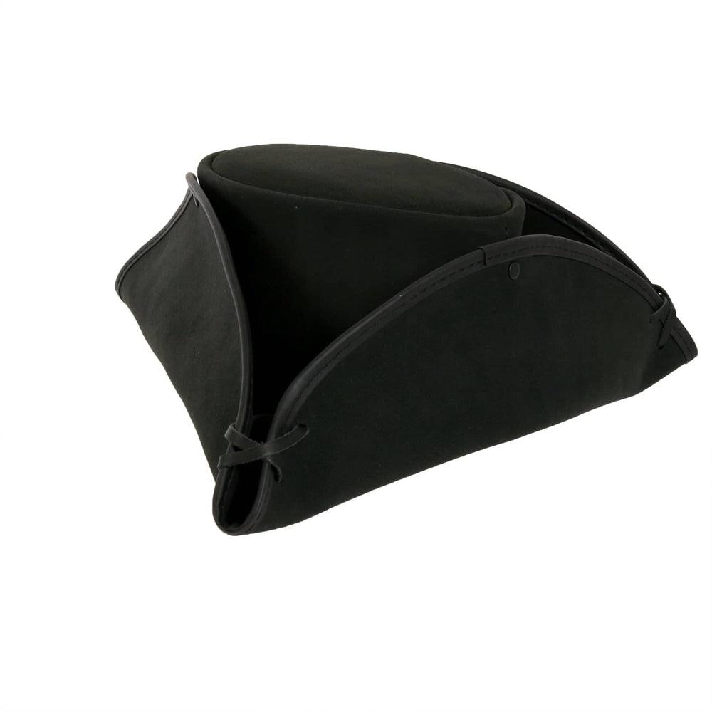 An angle view of a Blackbeard Pirate Cowhide Leather Hat