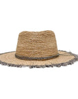 A front view of Catalina Brown Straw Sun Hat 