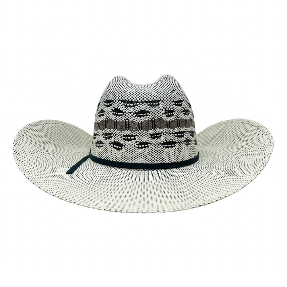 A back view of a Cisco Cream Wide Brim Straw Hat 