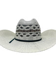 A back view of Cisco Cream Wide Brim Straw Hat 