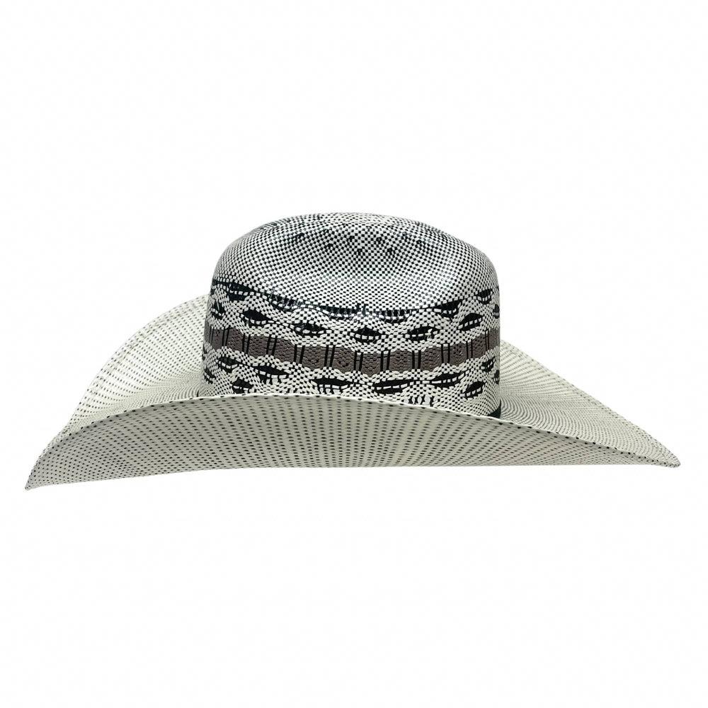 A side view of a Cisco Cream Wide Brim Straw Hat 