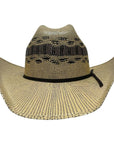 A front view of a Cisco Yellowstone Wide Brim Straw Hat 