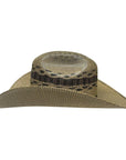 A side view of a Cisco Yellowstone Wide Brim Straw Hat 