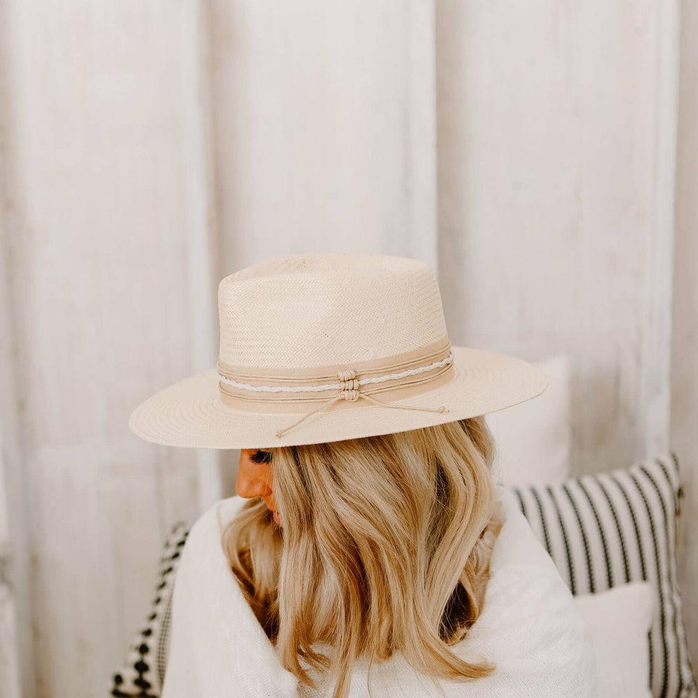 Corinth Ivory Wide Brim Straw Fedora by American Hat Makers