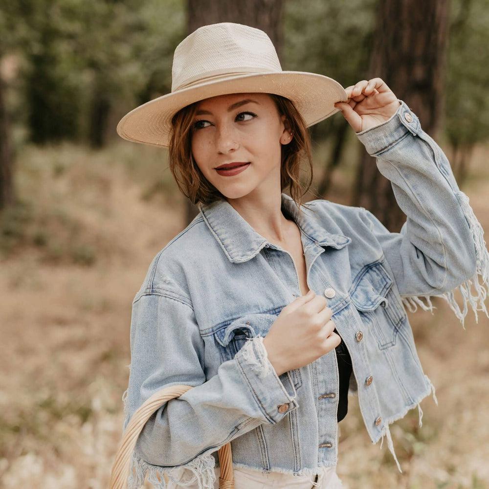 Corinth Ivory Wide Brim Straw Fedora by American Hat Makers