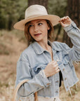 Corinth Ivory Wide Brim Straw Fedora by American Hat Makers