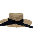 A back view of Corsica Natural Straw Sun Hat
