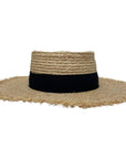 A front view of Corsica Natural Straw Sun Hat 