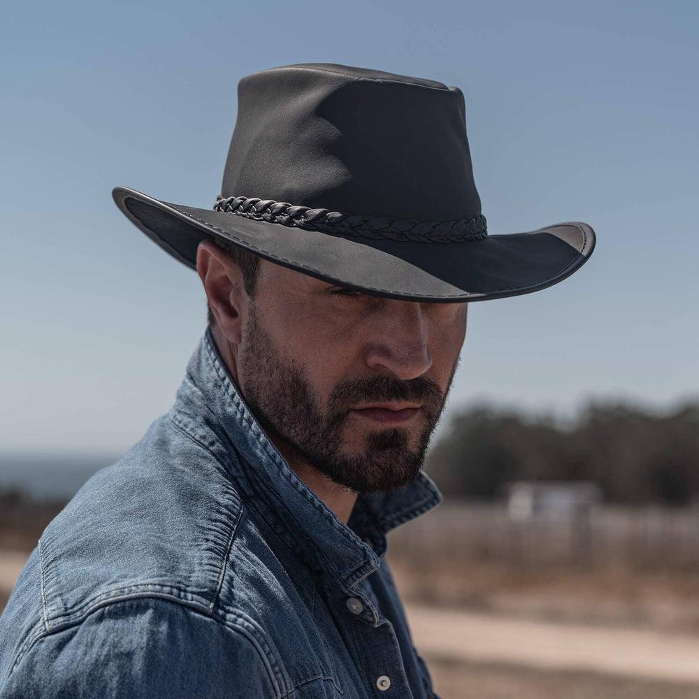 Crusher | Mens Crushable Leather Outback Hat – American Hat Makers