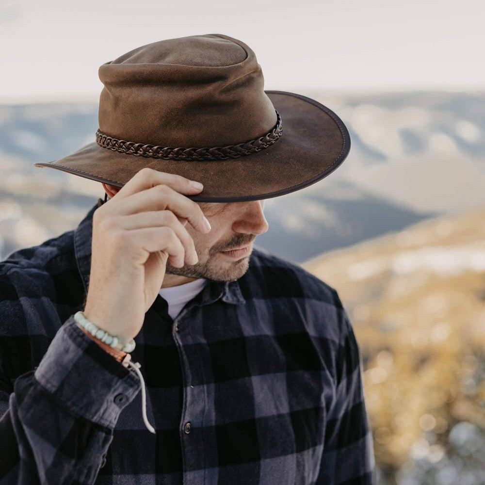 Crusher | Mens Crushable Leather Outback Hat – American Hat Makers