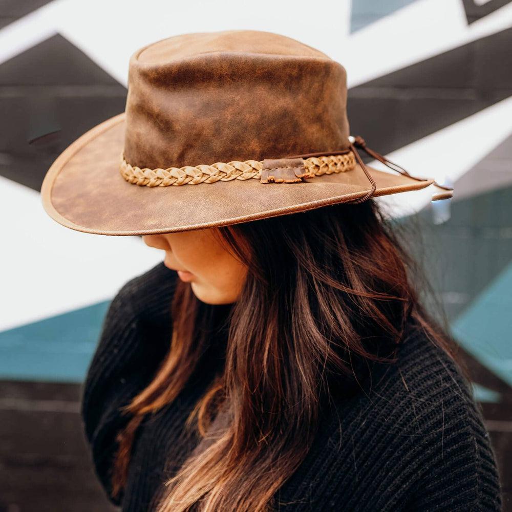 Crushable store leather hat