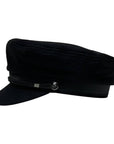 A side view of a Downtown Black Wool Polyester Cap 