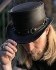 El Dorado Black Top Hat with SR2 Band by American Hat Makers - Hover