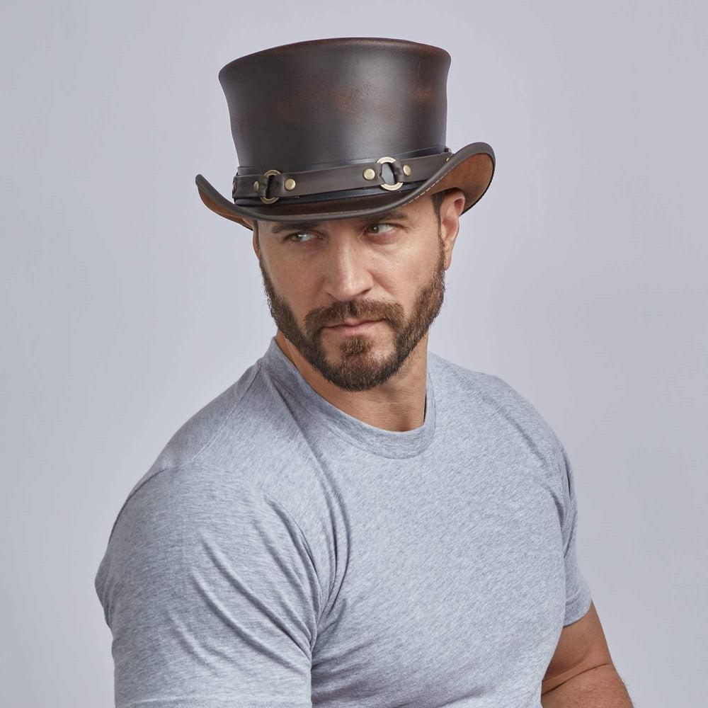A man wearing El Dorado Brown Top Hat with SR2 Band 