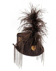 A back view of Black Glam Soldier Leather Top Hat 