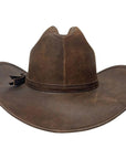 A back view of a Gorge Leather Cattleman Brown Cowboy Hat 