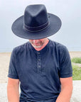 Jawa Black Felt Fedora Hat by American Hat Makers - Hover