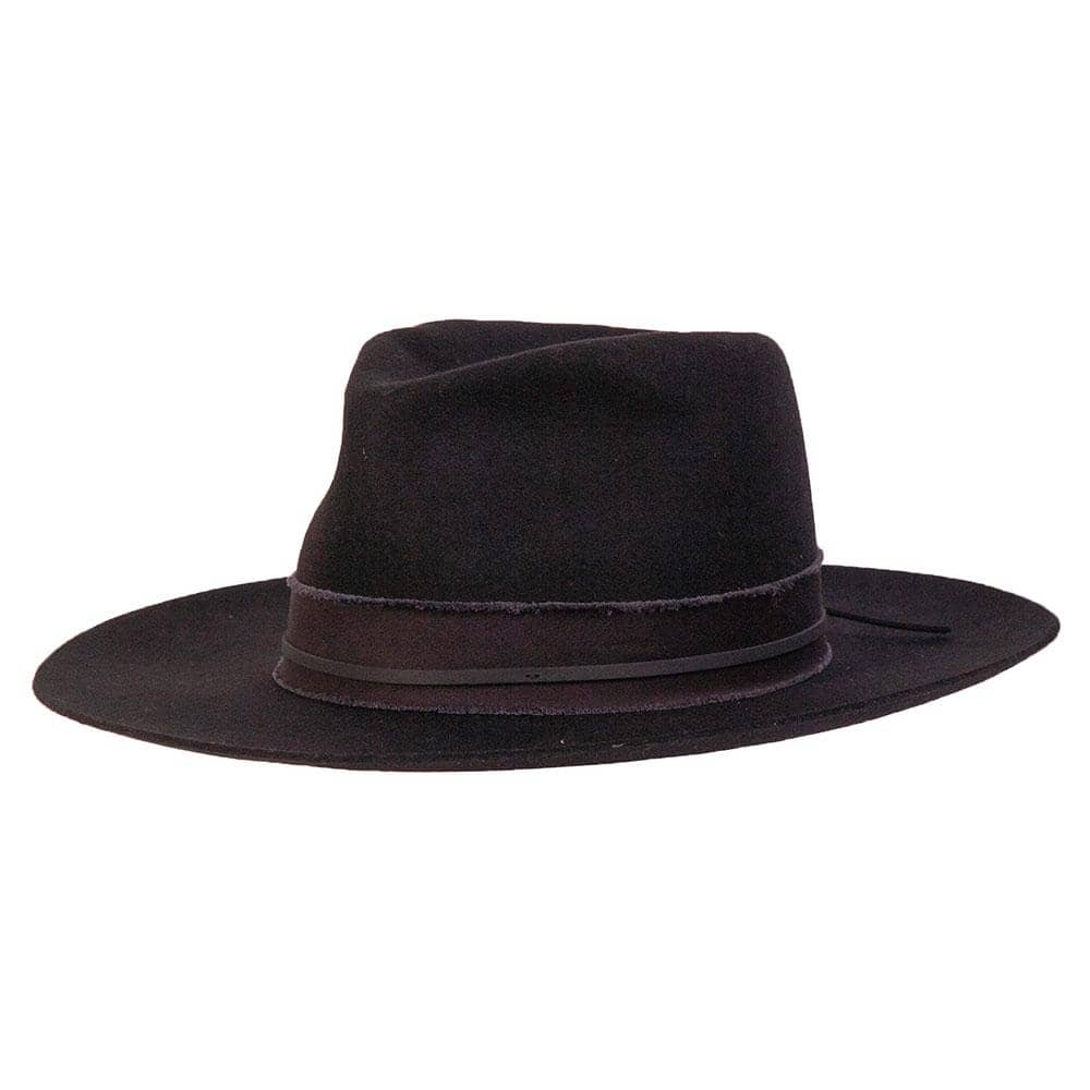 Jawa Black Wide Brim Felt Fedora by American Hat Makers