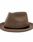 An angle view of Grant khaki hat