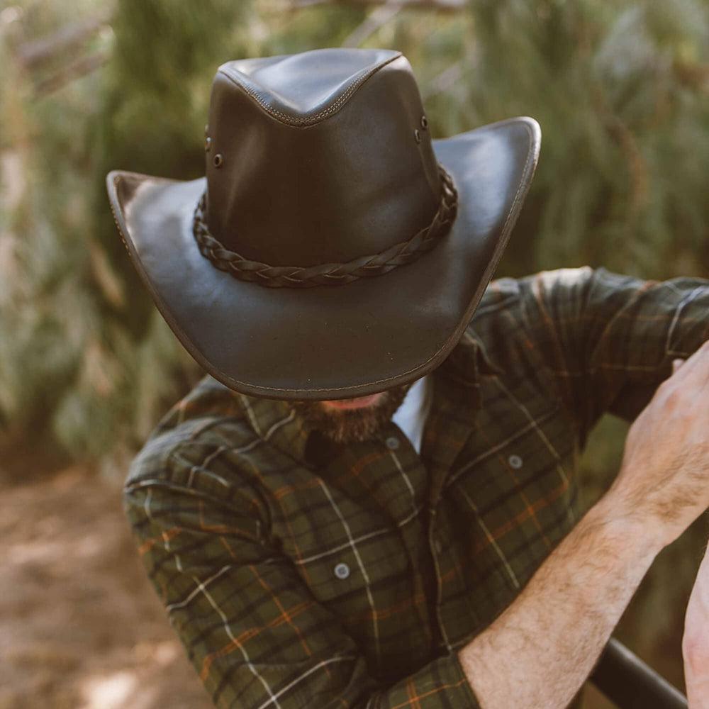 Western | Mens American Leather Cowboy Hat