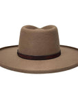 A back view of a Hudson Bark Felt Fedora Hat 