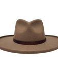 A front view of a Hudson Bark Felt Fedora Hat 
