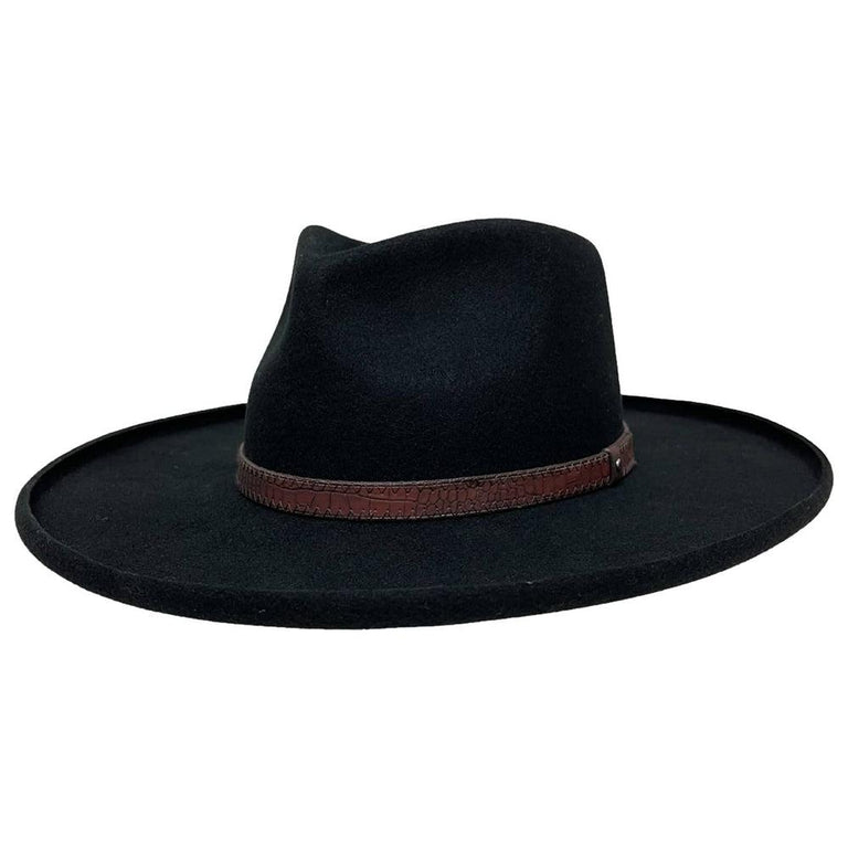 Hudson - Mens Pencil Rim Felt Fedora Hat by American Hat Makers