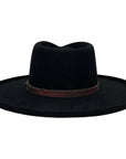 A back view of Hudson Black Felt Fedora Hat 