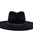 A front view of Hudson Black Felt Fedora Hat 