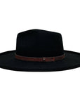 A side view of Hudson Black Felt Fedora Hat 