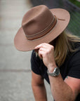 Jawa Brown Felt Fedora Hat by American Hat Makers