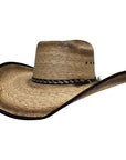 An angle view of a Laredo Straw Tan Cowboy Hat