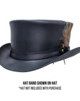 LT Black Leather Band with feather on the sideby American Hat Makers