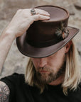 Marlow Brown Finished Top Hat with LT Band by American Hat Makers