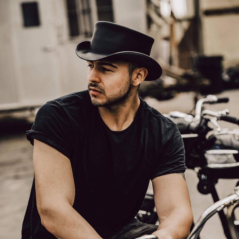 Mens Top Hat - The Leather Marlow by American Hat Makers