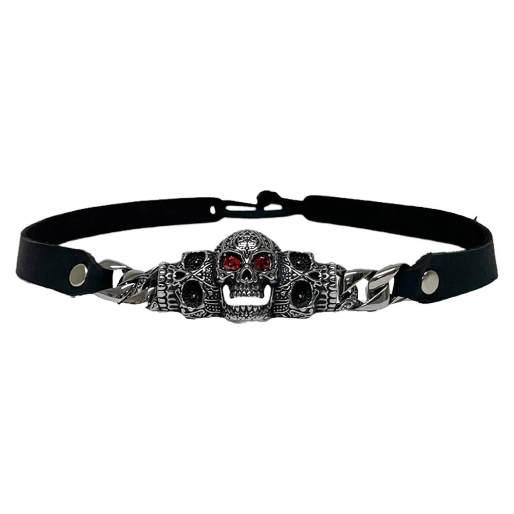 Red Eye Skull Black Leather Band by American Hat Makers