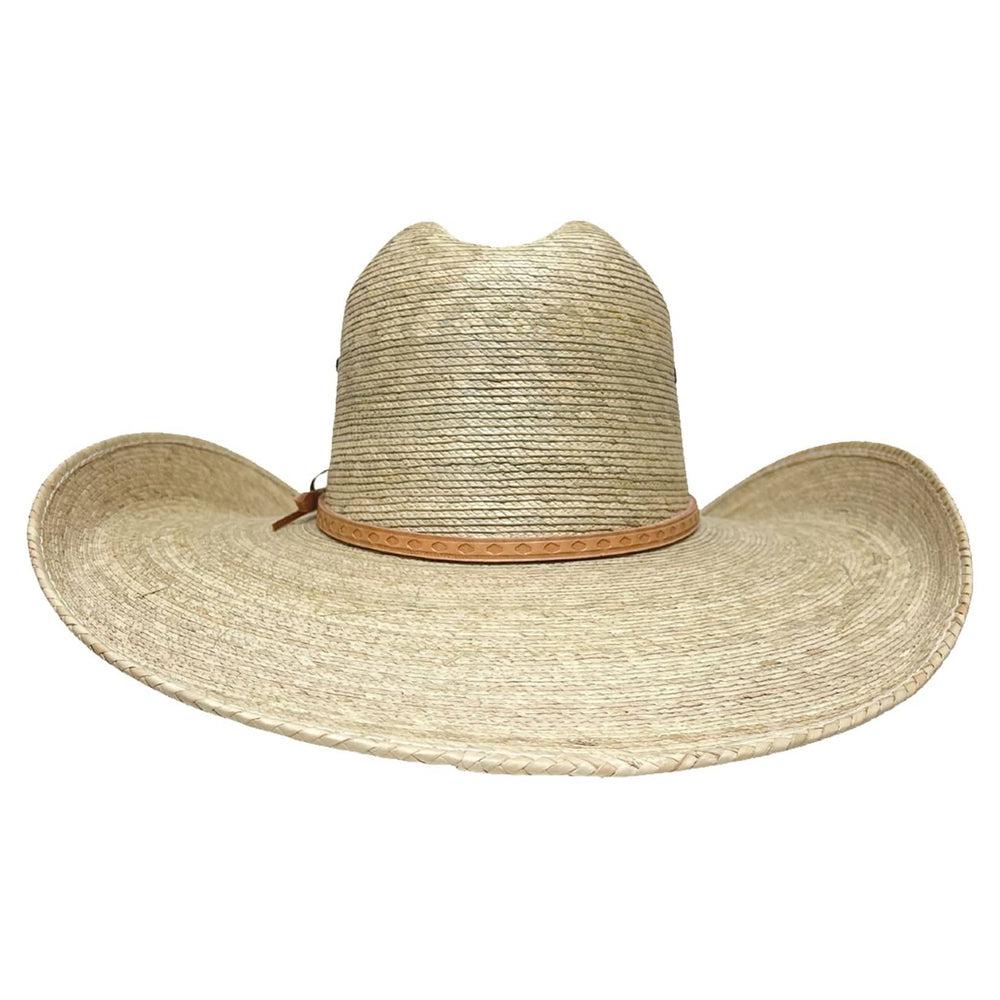 A back view of a Ringo Natural Vaquero Tejano Palm Cowboy Hat 