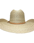 A back view of a Natural Vaquero Tejano Palm Cowboy Hat 