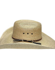 A side view of a Roper Natural  Palm Straw Hat 