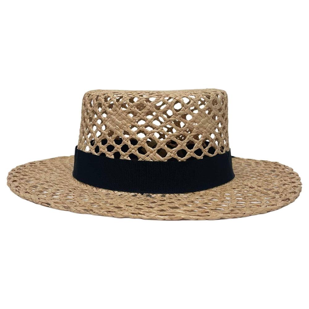 Front view of Saunter Natural Straw Sun Hat